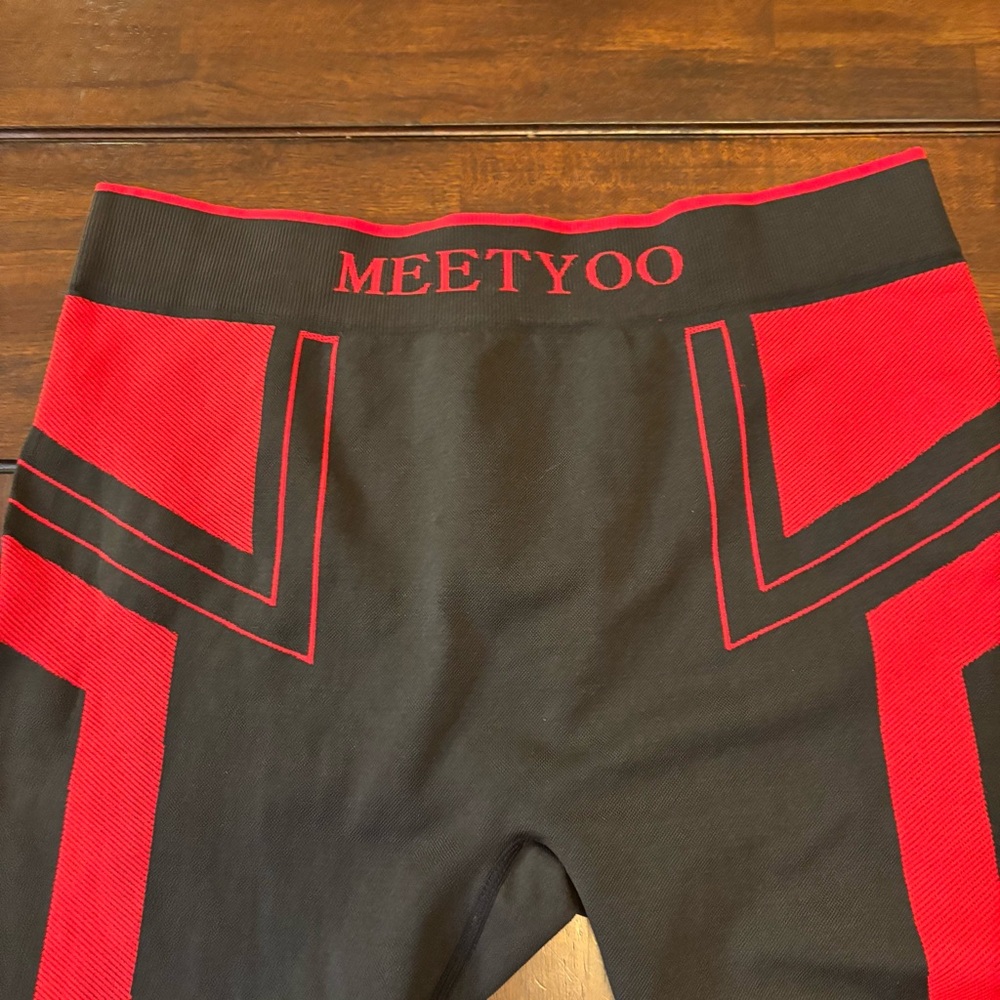 Men's Black and Red Base Layer Legging Joggers Tron Inspired Design XL